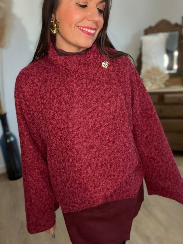 img_4139 Manteau court en laine bouclée bordeaux – Modèle Stephy
