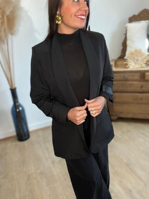 img_4205-2 Blazer noir à strass noir - Modèle Clementine ( belle taille)
