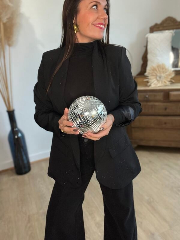 Blazer noir à strass noir - Modèle Clementine