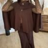 Pull cape poncho marron – Modèle Charly