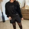Jupe short bijou noir - Modèle Eden