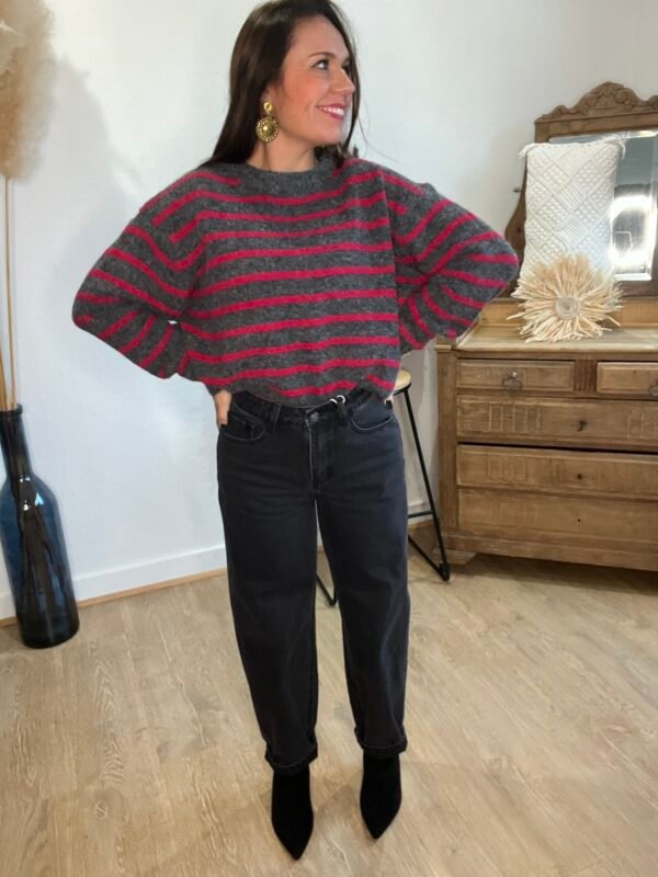 Jean barrel gris foncé  - Modèle Bony