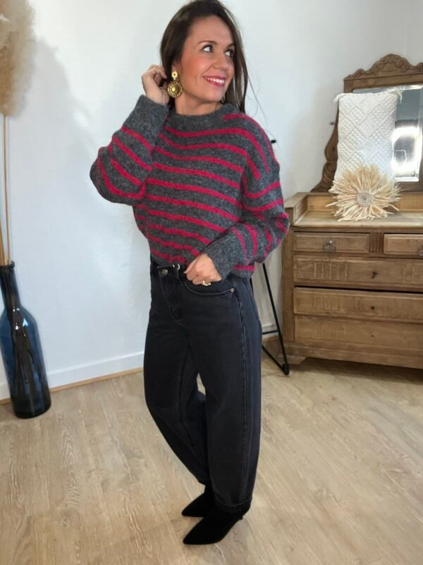 Jean barrel gris foncé  - Modèle Bony