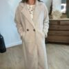 manteau en laine bouillie beige Manteau long beige– Modèle Marion