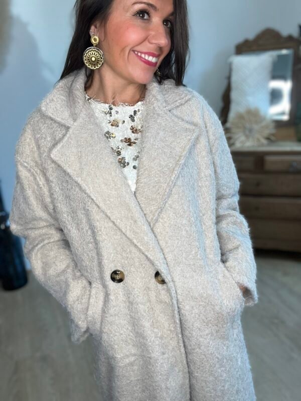 manteau beige long Manteau long beige– Modèle Marion
