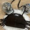 Sac à main avec franges cuir daim marron – Modèle Magali