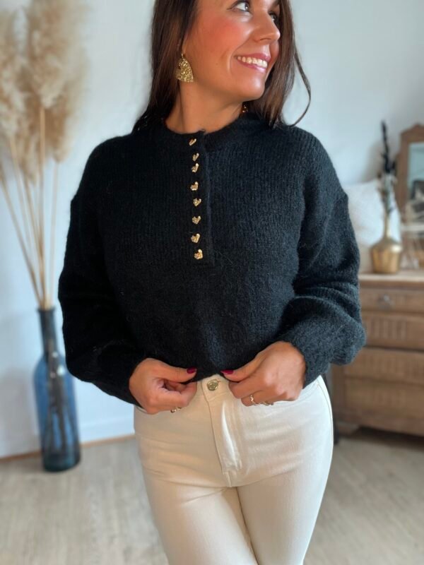 img_1822-2 Pull noir boutons dorés – Modèle Molly