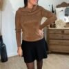pull pailleté marron Pull caramel pailleté - Modèle Marta