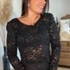 body noir dentelle dos nu Body noir dentelle et paillettes - Modèle Lola