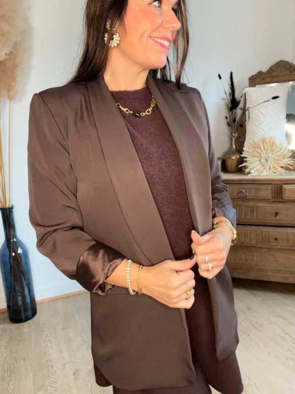 img_6015 Blazer marron col châle - Modèle Kathy