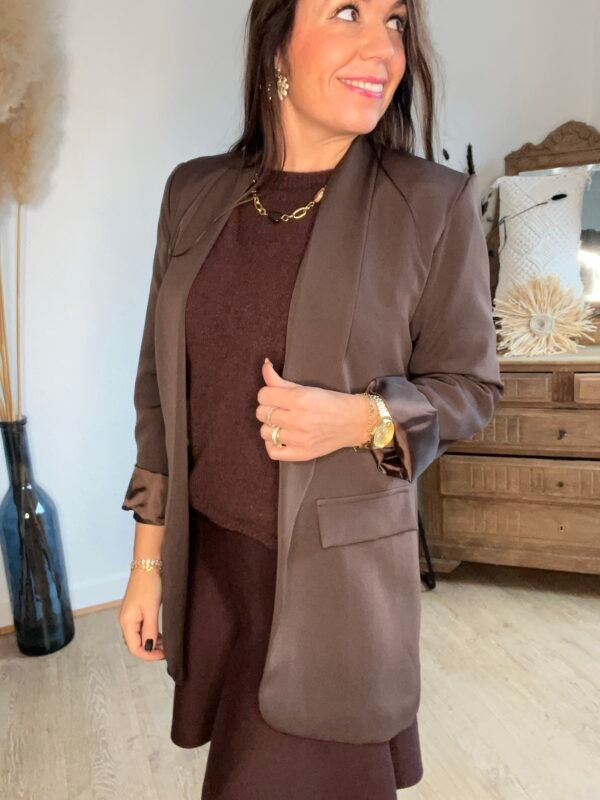 img_6033 Blazer marron col châle - Modèle Kathy