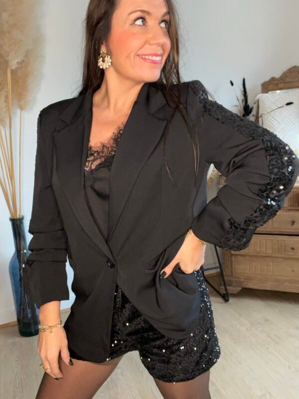 img_6777 Blazer noir à sequins - Modèle Lola