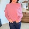 Pull asymétrique vieux rose  – Modèle Bobby
