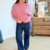 Pull asymétrique vieux rose  – Modèle Bobby
