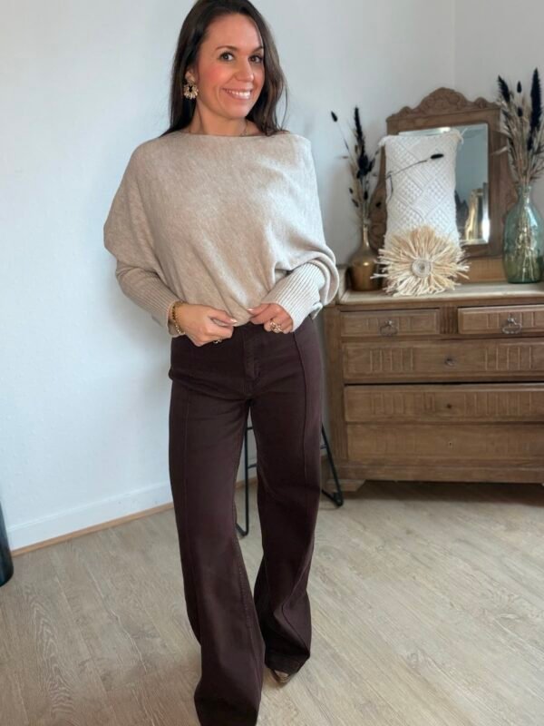 Pull asymétrique taupe – Modèle Bobby