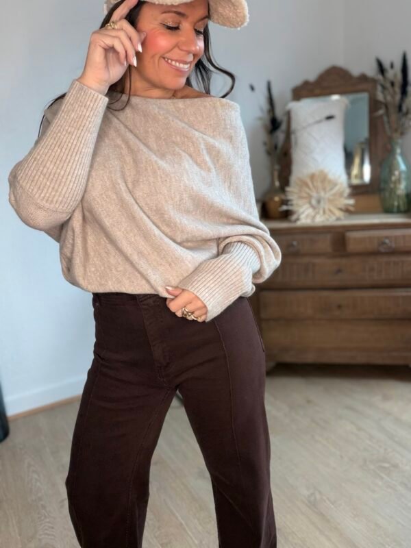 Pull asymétrique taupe – Modèle Bobby