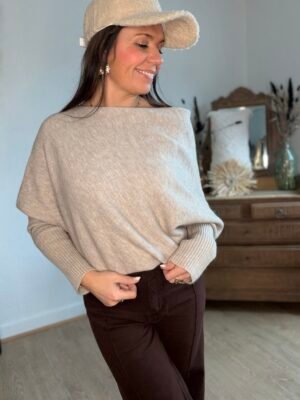 Pull asymétrique taupe – Modèle Bobby