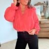 Blouse corail  - Modèle Maelys