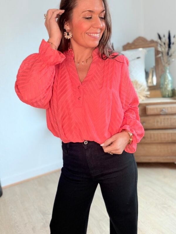 Blouse corail  - Modèle Maelys