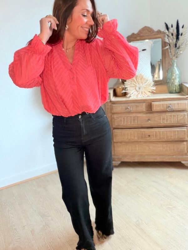 Blouse corail  - Modèle Maelys