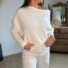 Pull asymétrique écru – Modèle Bobby
