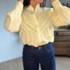 Chemise jaune avec broderie - Modèle Jade