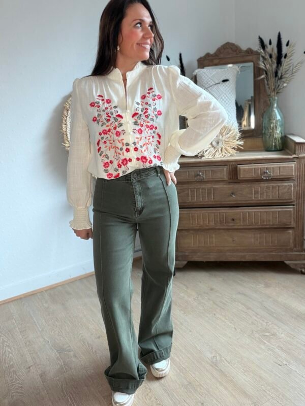 Jean Wide Leg kaki - Modèle Marlon