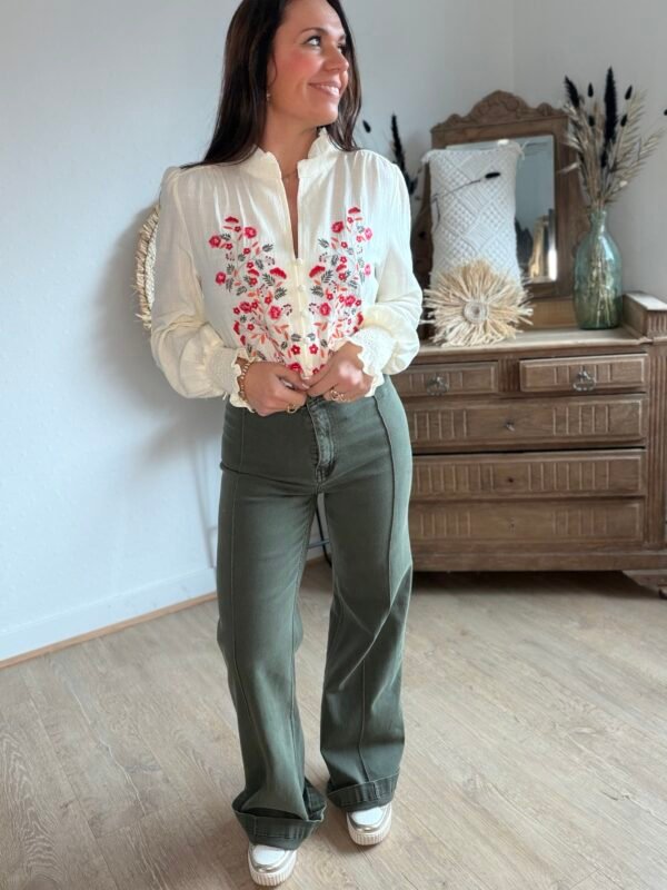 Jean Wide Leg kaki - Modèle Marlon