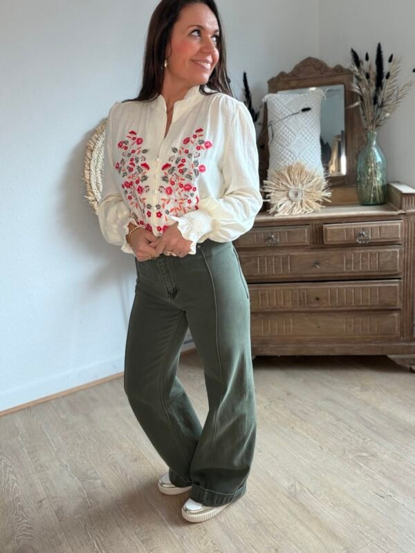 Jean Wide Leg kaki - Modèle Marlon