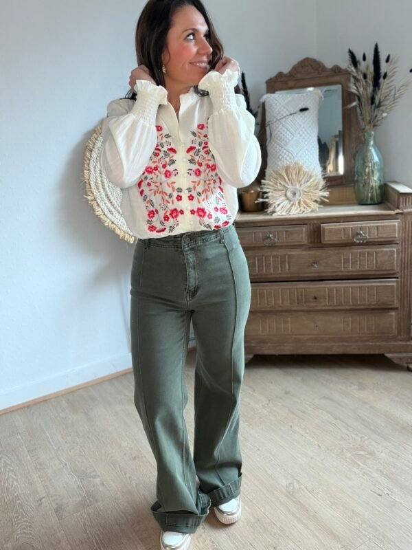 Jean Wide Leg kaki - Modèle Marlon