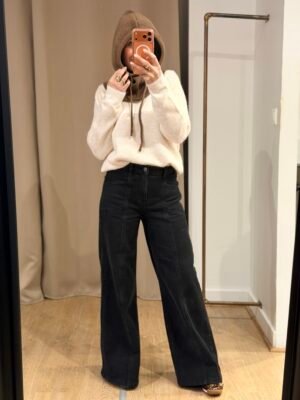 Cagoule en maille taupe foncé – Modèle Nancy