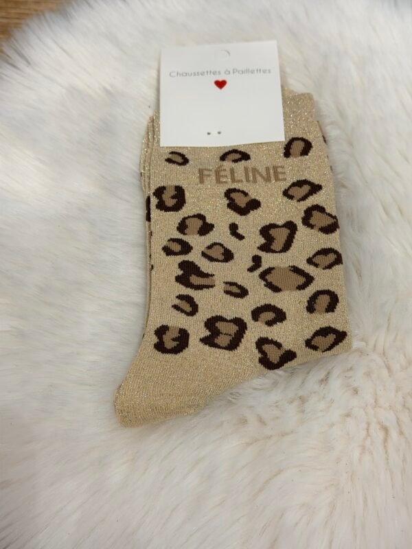 Chaussettes à Paillettes Féline