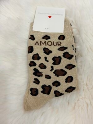 Chaussettes à Paillettes léopard amour