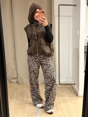 Cagoule en maille marron  – Modèle Nancy