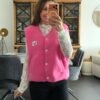 Gilet sans manches sherpa rose - Modèle Gisèle