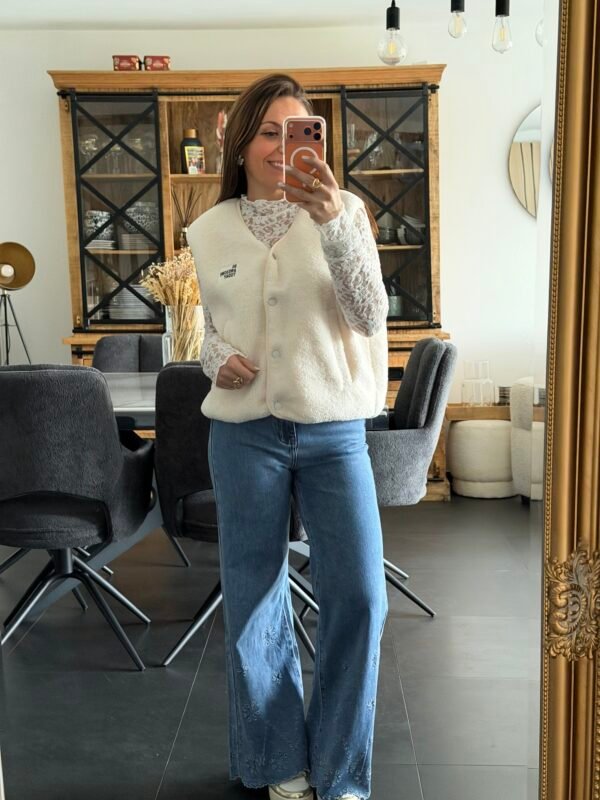 Gilet sans manches sherpa beige - Modèle Gisèle