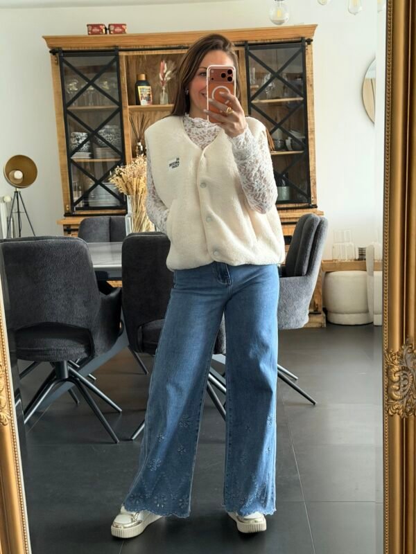 Gilet sans manches sherpa beige - Modèle Gisèle