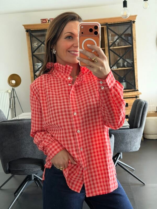 Chemise Vichy rouge - Modèle Florence