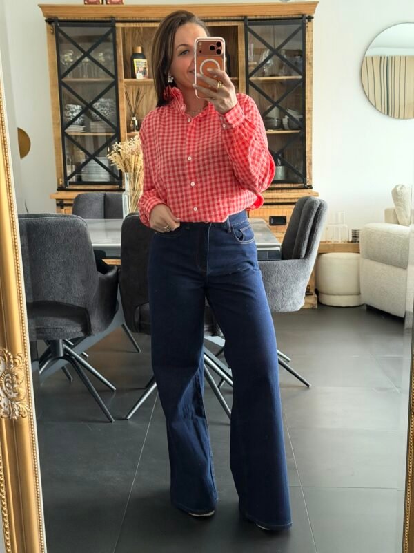 Chemise Vichy rouge - Modèle Florence