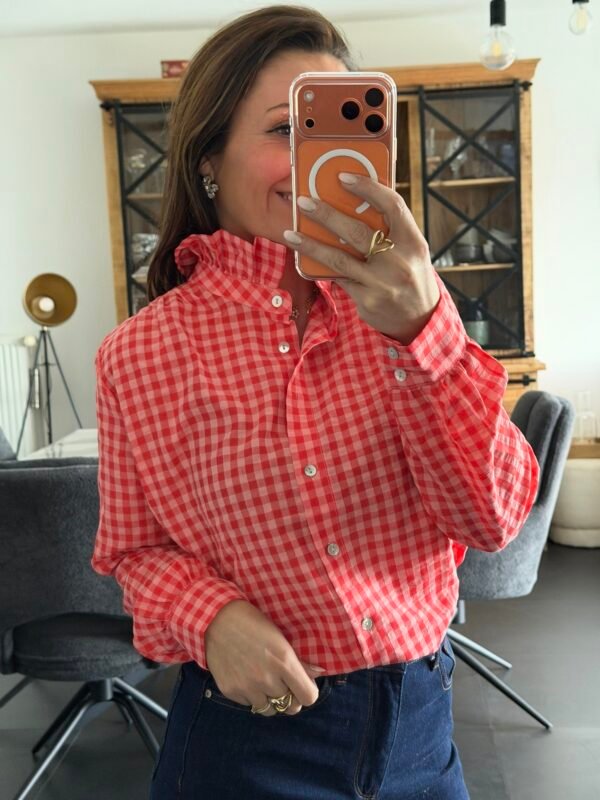 Chemise Vichy rouge - Modèle Florence