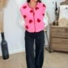 Gilet sans manches à cœurs rose -Modèle Valentine
