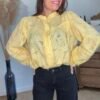 Chemise plumetis jaune - Modèle Morgane