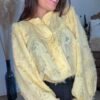 Chemise plumetis jaune - Modèle Morgane