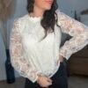 Blouse écru dentelle  - Modèle Emmy