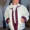 Veste réversible sherpa beige bordeaux - Modèle Sutton
