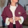 Veste réversible sherpa beige bordeaux - Modèle Sutton