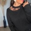 Pull avec dentelle noire – Modèle Ava