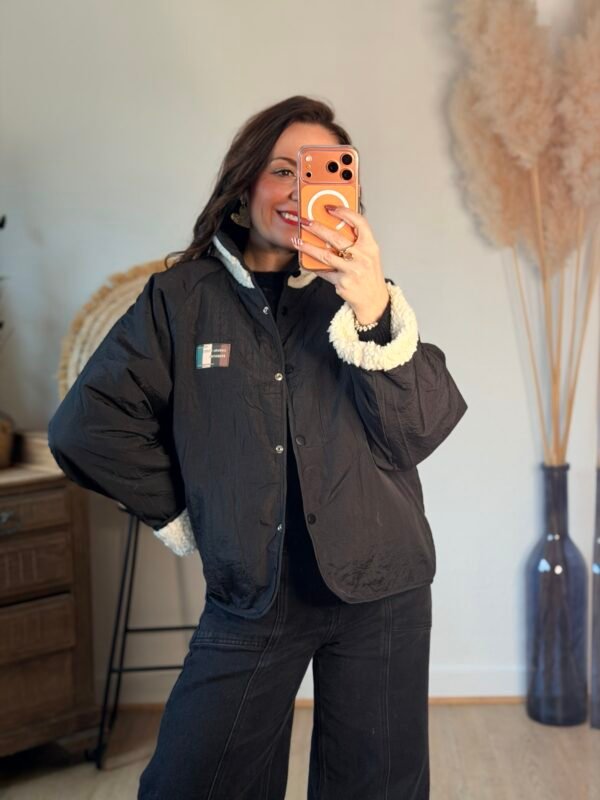 Veste réversible noir beige - Modèle Sutton