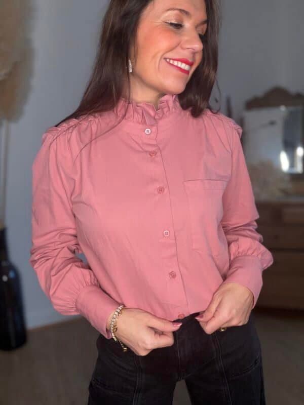 Chemise vieux rose - Modèle Elsa