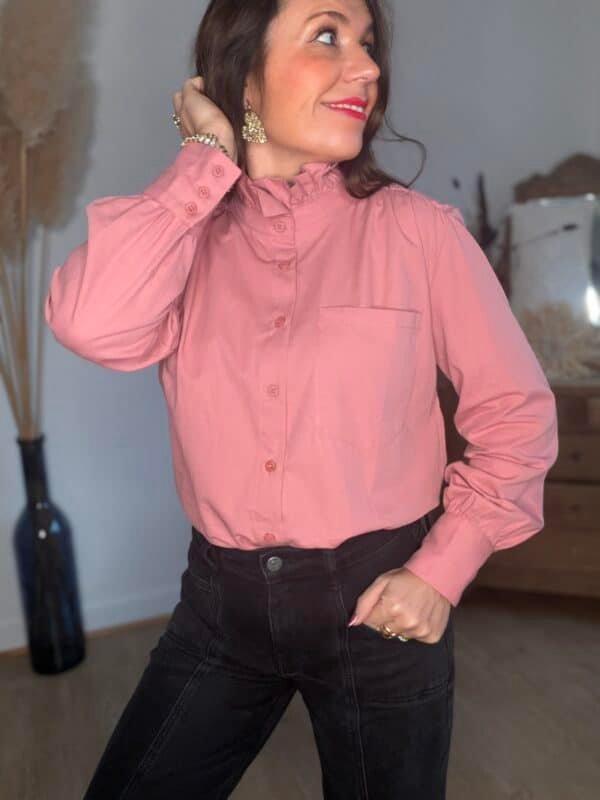 Chemise vieux rose - Modèle Elsa